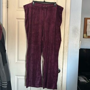 NWT Lane Bryant dark purple velour pants size 26/28W